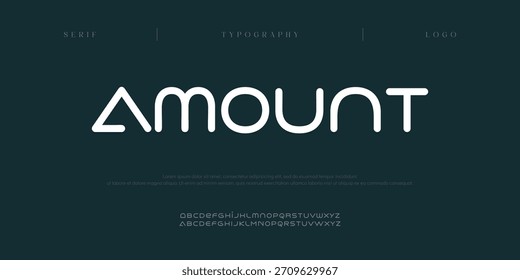 Amount, Creative logo sport modern alphabet font. Typography, abstract technology, fashion, digital, future technology logos fonts. vector illustration
