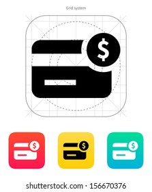 Amount credit card icon. Vector illustration.