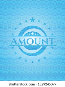 Amount light blue water wave badge background. Vector Illustration. Detailed.