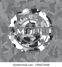 Amount on grey camo texture