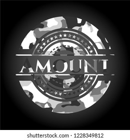 Amount on grey camouflaged texture