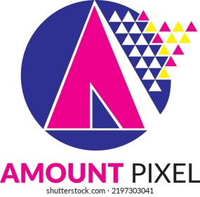 Amount Pixel Letter A Logo Template