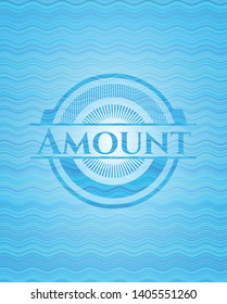 Amount sky blue water wave emblem background. Vector Illustration. Detailed.
