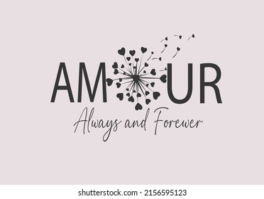 amour with dandelion vector hand drawn