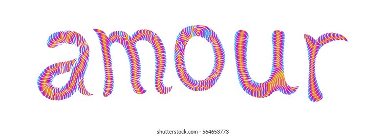 amour. hand drawn text calligraphy for Valentine Day greeting card. calligraphic vector font. Declaration of love. Design for t-shirt and prints. tattoo