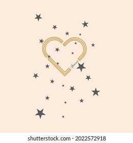 Amour heart and star  abstract,Graphic design print t-shirts fashion,vector,poster,card