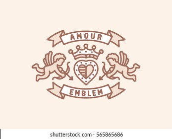 Amour - heraldry emblem, illustration