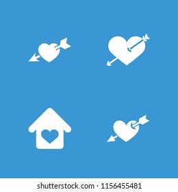Amour icon. collection of 4 amour filled icons such as heart with arrow. editable amour icons for web and mobile.
