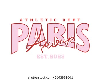 Amour, love in French. Paris beautiful quote slogan typography. Vector illustration design for fashion graphics, t shirt prints, posters, stickers, frames