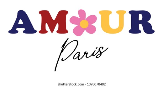 AMOUR PARIS,Illustration vector print t-shirts