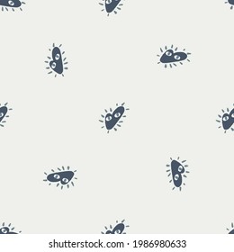 Amour romantic seamless pattern with minimalistic blue love hearts print. Pastel grey background. Flat vector print for textile, fabric, giftwrap, wallpapers. Endless illustration.