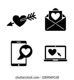 Amour. Simple Related Vector Icons Set for Video, Mobile Apps, Web Sites, Print Projects and Your Design. Black Flat Illustration on White Background
