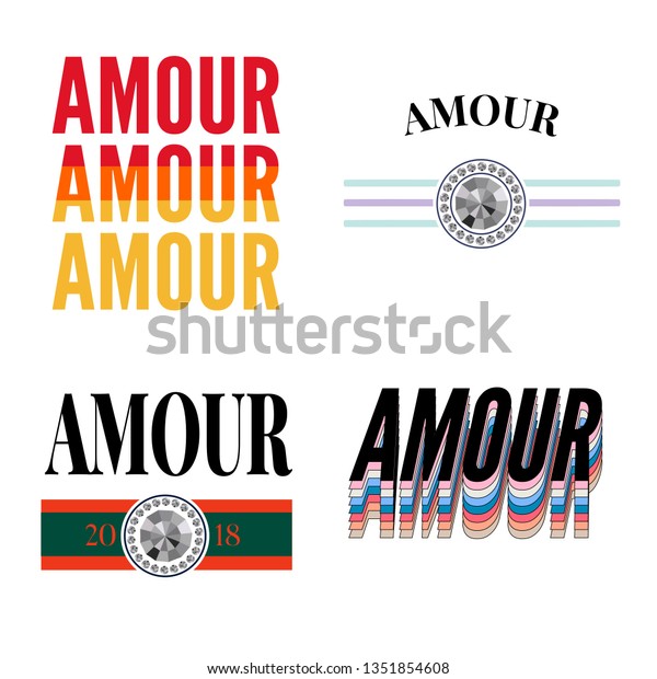 Amour Slogan Modern Fashion Slogan Tshirt Stock Vector Royalty Free