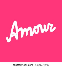 Amour. Sticker for social media content. Vector hand drawn illustration design. Bubble pop art comic style poster, t shirt print, post card, video blog cover