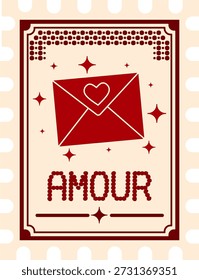 Amour Valentine Postage Stamp Design