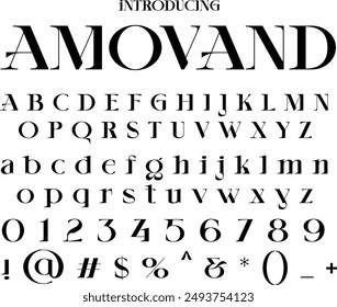 Amovand Premium Font typography, premium elegant and luxury font for logo and typography