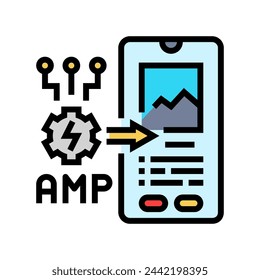 amp accelerated mobile pages seo color icon vector. amp accelerated mobile pages seo sign. isolated symbol illustration