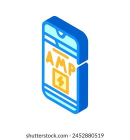 amp accelerated mobile pages seo isometric icon vector. amp accelerated mobile pages seo sign. isolated symbol illustration