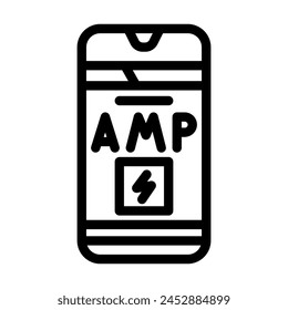 amp accelerated mobile pages seo line icon vector. amp accelerated mobile pages seo sign. isolated contour symbol black illustration