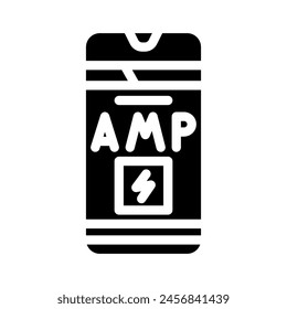 amp accelerated mobile pages seo glyph icon vector. amp accelerated mobile pages seo sign. isolated symbol illustration
