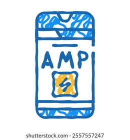 amp accelerated mobile pages seo doodle icon sketch vector. amp accelerated mobile pages seo sign. isolated symbol illustration