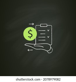 AMP Chalk icon.Assets Management Plan.Tactical Management Plan zur Verfügung. Anleitung. Geschäftskonzept. Einzige Vektorgrafik auf der Tafel