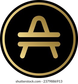 amp coin logo illustrations on abstract background. 3d illustrations.