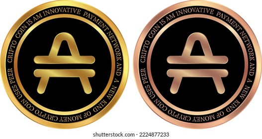 amp coin vector images. 3d illustration.