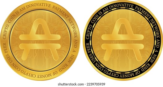 amp coin vector images. 3d illustration.