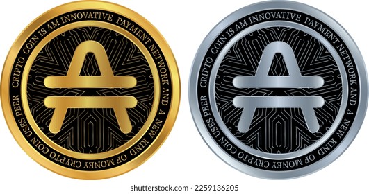 amp coin vector images. 3d illustration.