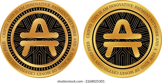 amp coin vector images. 3d illustration.