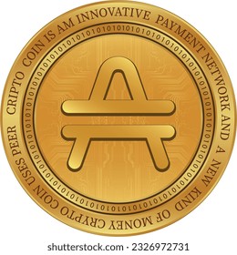 amp coin vector images. 3d illustration.