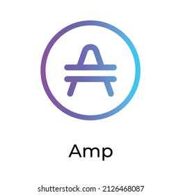 Icono de token de criptodivisa de Amp. símbolo (token) de AMP. Icono de vector criptodivisa. Ilustración de vector plano - Vector