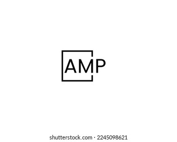 AMP letter creative modern elegant swoosh logo design