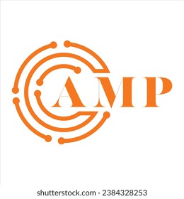 AMP letter design.AMP letter technology logo design on white background.AMP Monogram logo design for entrepreneur and business.