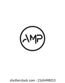 AMP letter linked modern creative vector logo template 