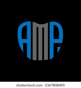 AMP letter logo creative design. AMP unique design.
