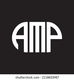 AMP letter logo design on black background. AMP 
creative initials letter logo concept. AMP letter design.