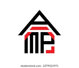 AMP letters real estate construction logo design vector