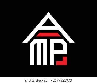 AMP letters real estate construction logo design vector