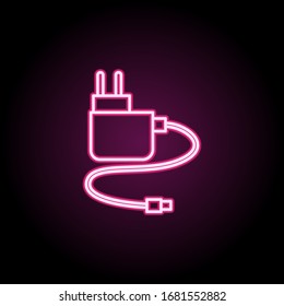 Amp power supply neon icon. Simple thin line, outline vector of computer parts icons for ui and ux, website or mobile application