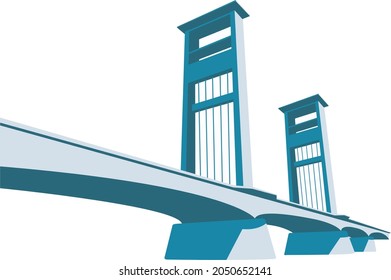 Ampera Bridge Icon of Palembang City svg