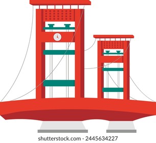 Ampera Bridge Indonesia Landmark Illustration svg