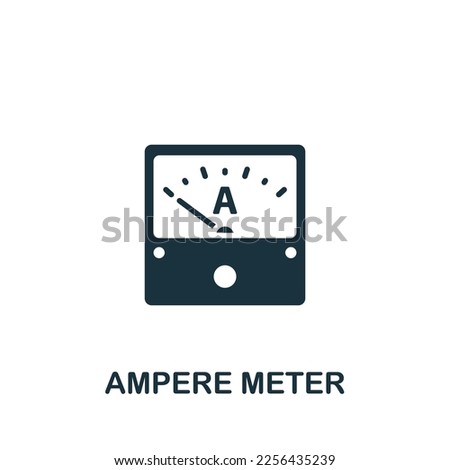 Ampere meter icon. Monochrome simple sign from construction instruments collection. Ampere meter icon for logo, templates, web design and infographics.