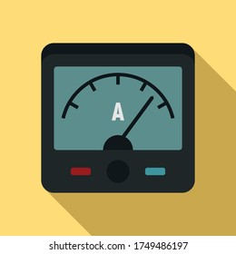 Amperemeter-Symbol. Flache Illustration eines Amperemeters, Vektorsymbol für Webdesign