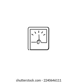 Diseño de iconos de estilo de línea de Amperémetro
