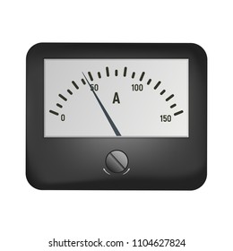 Amperemeter for measuring current. Electronics vector illustration. Technical measurements.