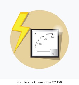 Ampermeter flat icon. Vector.