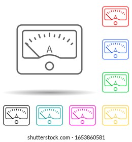 ampermeter multi color style icon. Simple thin line, outline vector of measuring Instruments icons for ui and ux, website or mobile application