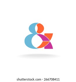 Ampersand Color Ribbon Style 3D Logo